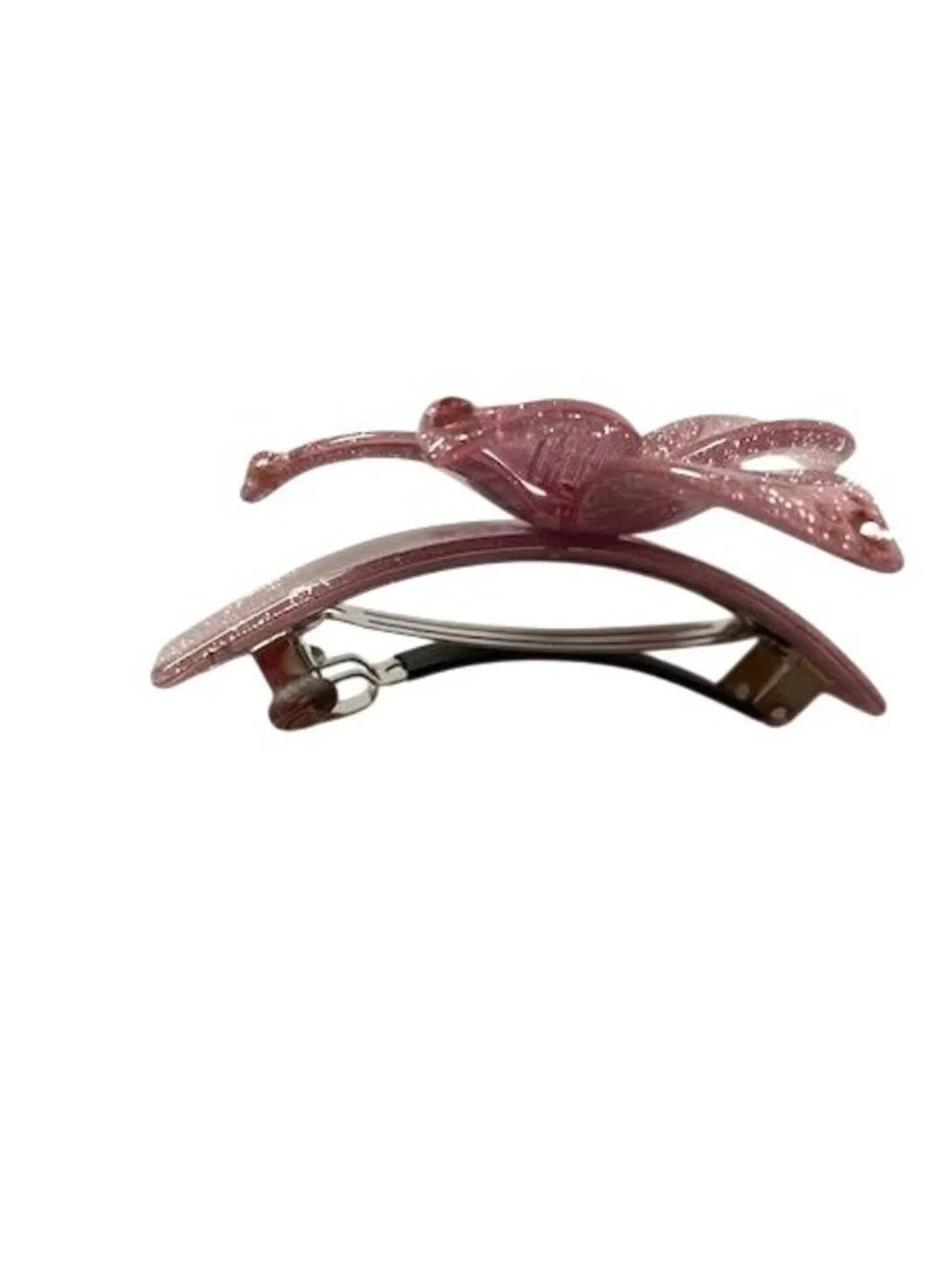 Pink Glittery Flower-Shaped Hair Clip